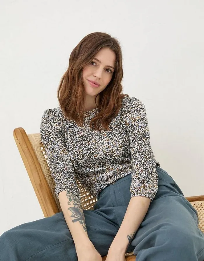 Women FatFace Women039s Sale Penny Dappled Spot Top Natural