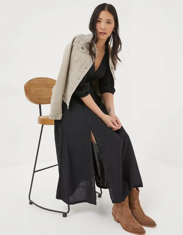 Women FatFace Women039s Sale Rene Midi Dress Black