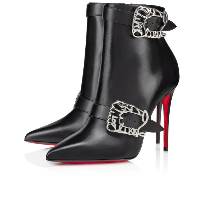 Women Giddylina Booty 100 Mm Low Boots 8211 Calf Leather 8211 Black Christian Louboutin Boots