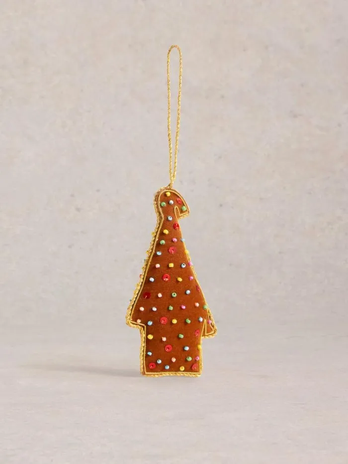 Women Gingerbread Hanging Dec Brown Multi White Stuff Decorations