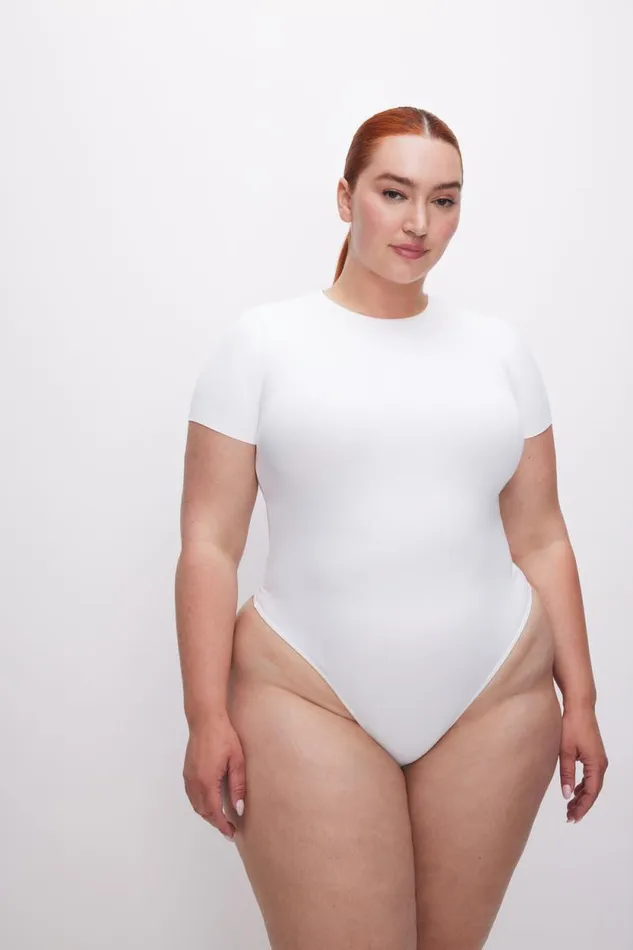 Women GOOD AMERICAN Bodysuits SCUBA TEEBODYSUIT White001
