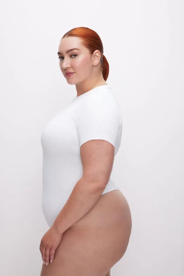 Women GOOD AMERICAN Bodysuits SCUBA TEEBODYSUIT White001