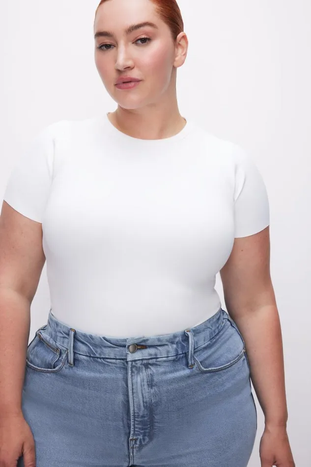 Women GOOD AMERICAN Bodysuits SCUBA TEEBODYSUIT White001