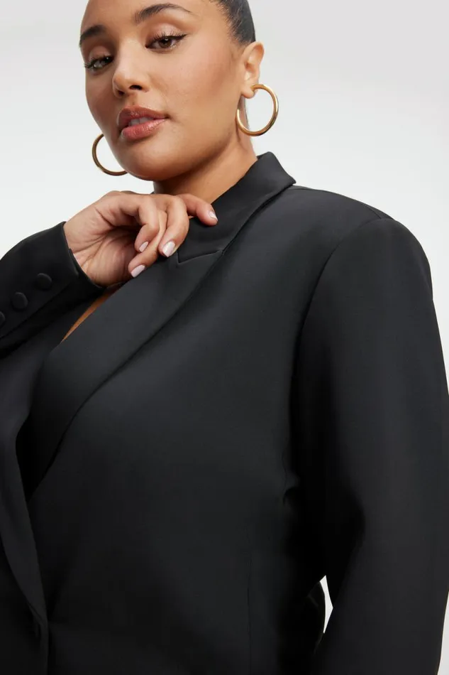 Women GOOD AMERICAN Dresses SCUBA BLAZERDRESS Black001