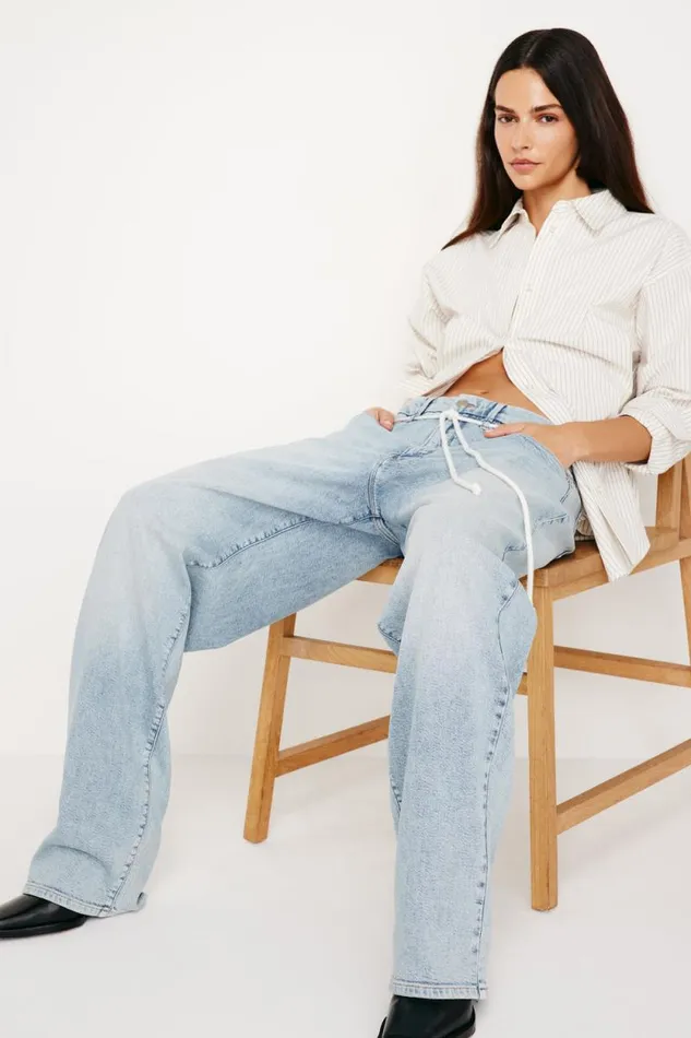 Women GOOD AMERICAN Jeans GOOD 90s LOOSEJEANS Indigo666