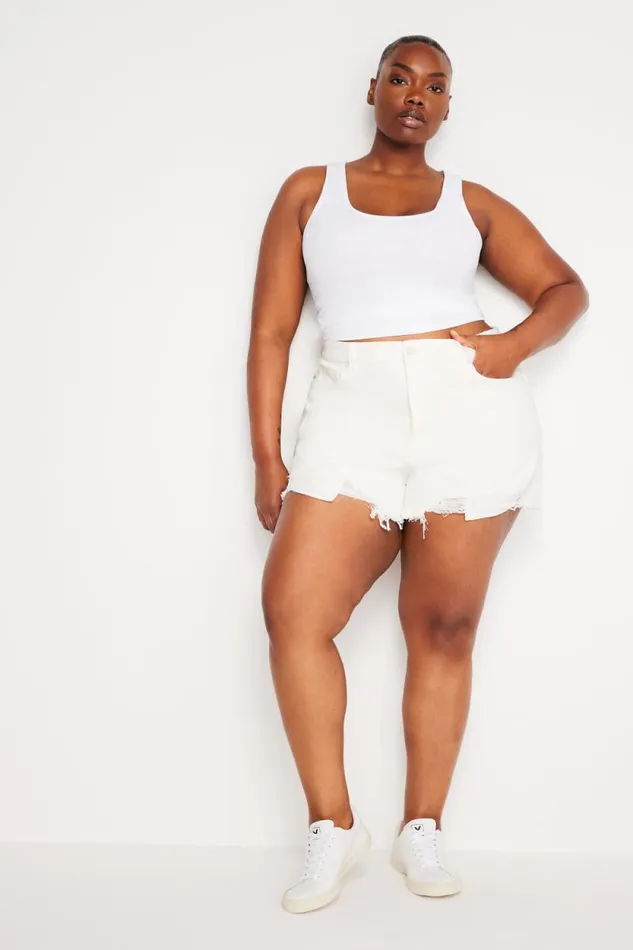 Women GOOD AMERICAN Jeans GOOD 90SSHORTS Cloud White001