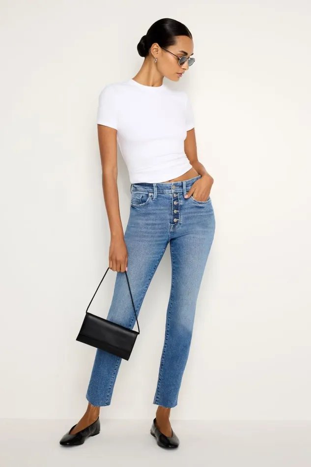 Women GOOD AMERICAN Jeans GOOD CLASSIC SLIM STRAIGHTJEANS Indigo702