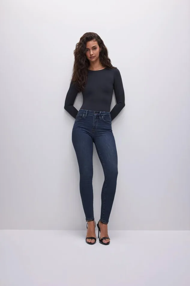 Women GOOD AMERICAN Jeans GOOD LEGS SKINNYJEANS Blue609