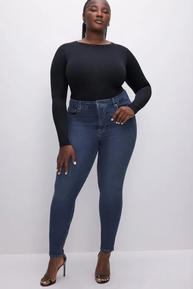 Women GOOD AMERICAN Jeans GOOD LEGS SKINNYJEANS Blue609