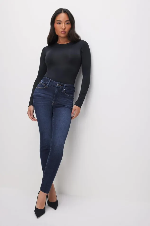 Women GOOD AMERICAN Jeans GOOD PETITE SKINNYJEANS Blue866