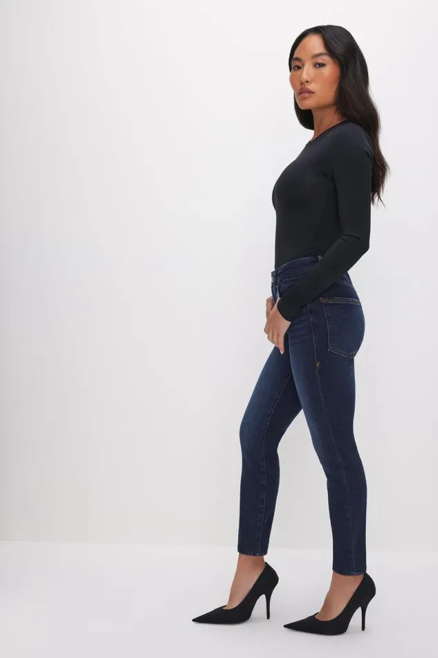 Women GOOD AMERICAN Jeans GOOD PETITE SKINNYJEANS Blue866