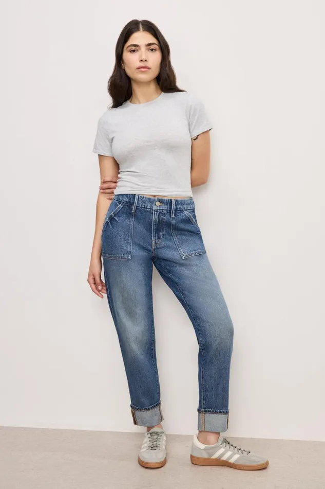 Women GOOD AMERICAN Jeans GOOD PETITE WEEKENDER CARPENTERJEANS Indigo747