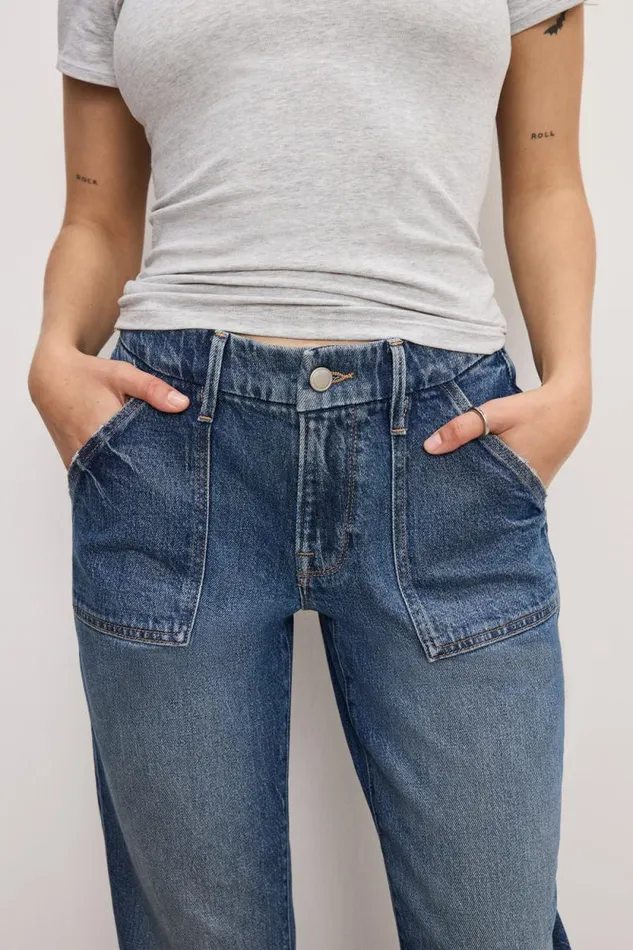 Women GOOD AMERICAN Jeans GOOD PETITE WEEKENDER CARPENTERJEANS Indigo747