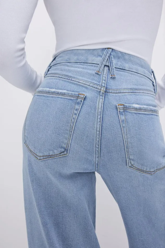 Women GOOD AMERICAN Jeans GOOD SKATE WIDE LEGJEANS Indigo634