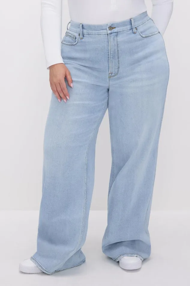 Women GOOD AMERICAN Jeans GOOD SKATE WIDE LEGJEANS Indigo634