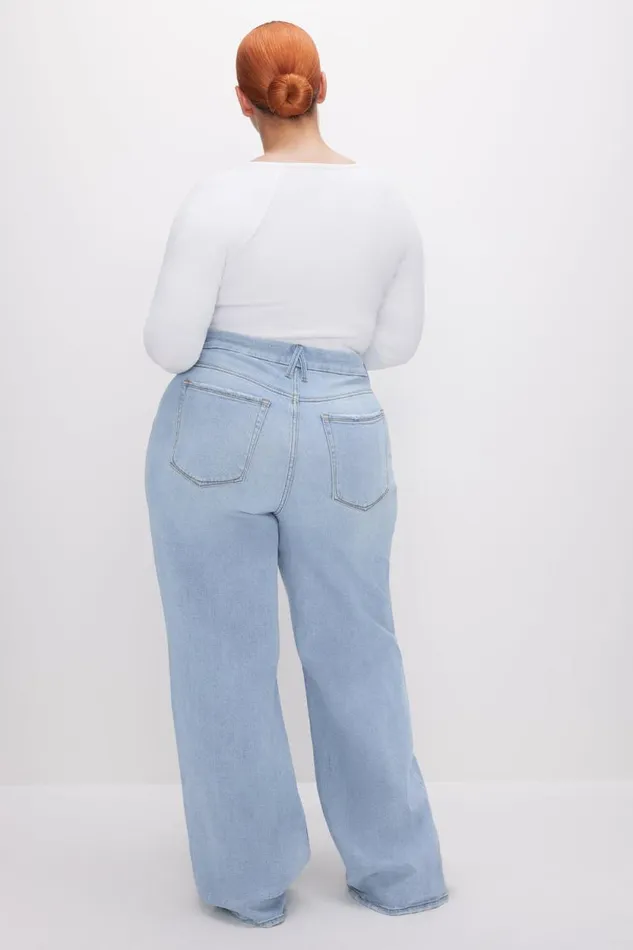Women GOOD AMERICAN Jeans GOOD SKATE WIDE LEGJEANS Indigo634