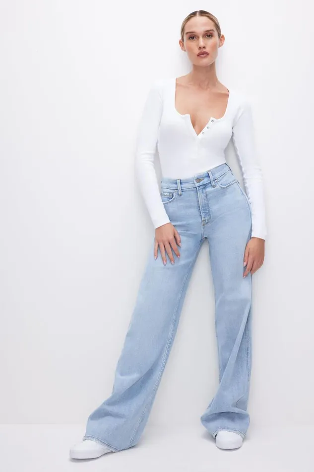Women GOOD AMERICAN Jeans GOOD SKATE WIDE LEGJEANS Indigo634