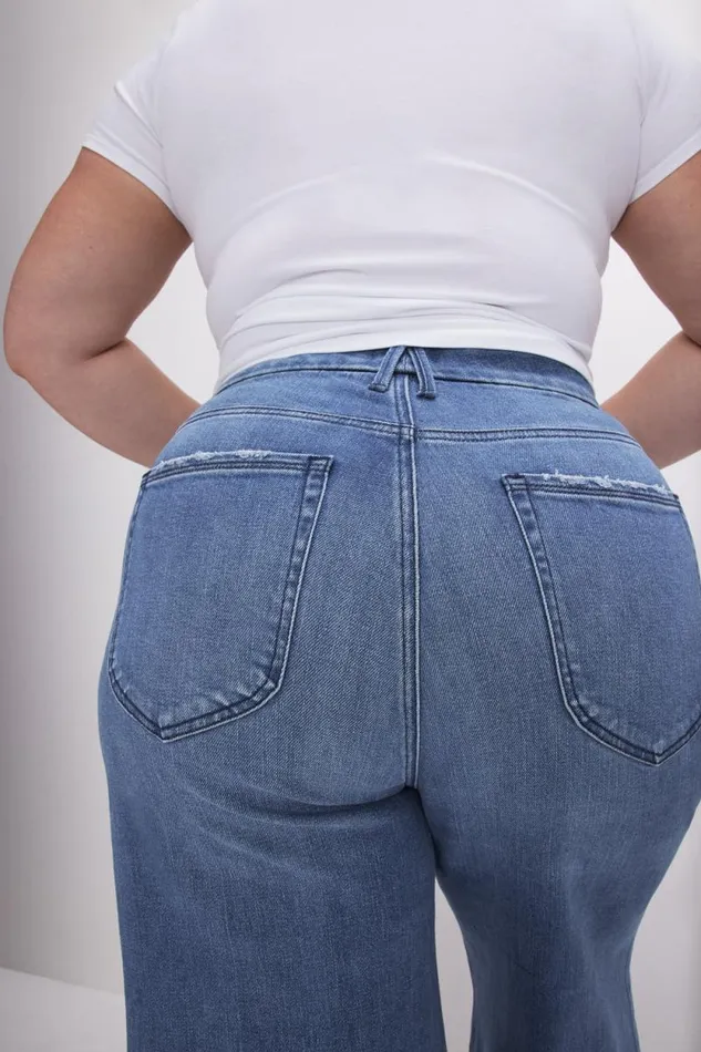 Women GOOD AMERICAN Jeans GOOD WAIST CROPPED PALAZZOJEANS Indigo338