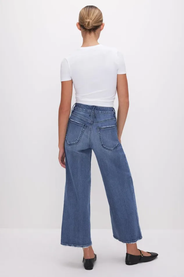 Women GOOD AMERICAN Jeans GOOD WAIST CROPPED PALAZZOJEANS Indigo338