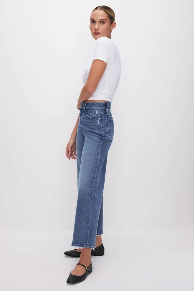 Women GOOD AMERICAN Jeans GOOD WAIST CROPPED PALAZZOJEANS Indigo338