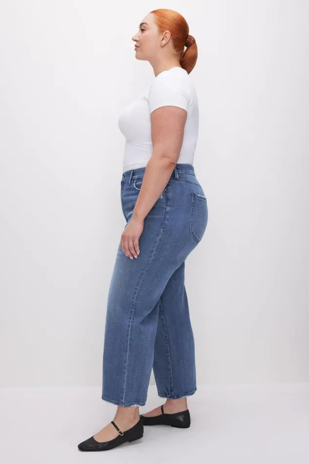 Women GOOD AMERICAN Jeans GOOD WAIST CROPPED PALAZZOJEANS Indigo338