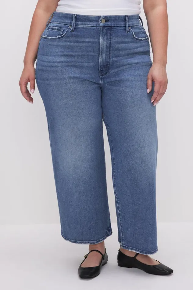 Women GOOD AMERICAN Jeans GOOD WAIST CROPPED PALAZZOJEANS Indigo338