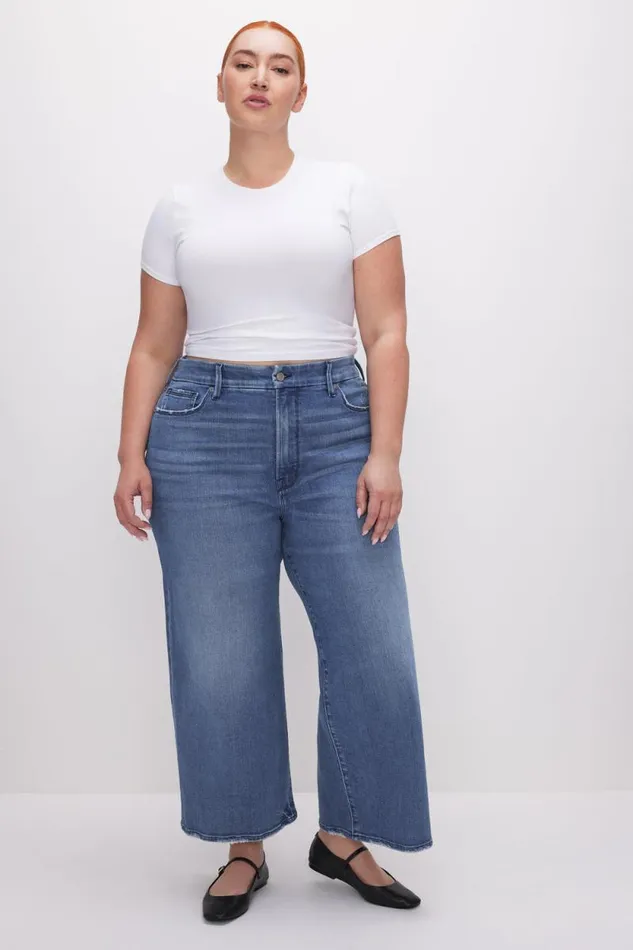 Women GOOD AMERICAN Jeans GOOD WAIST CROPPED PALAZZOJEANS Indigo338