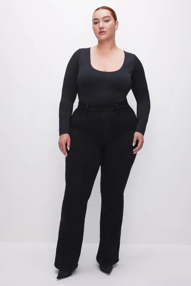 Women GOOD AMERICAN Jeans POWER STRETCH PULLON FLAREJEANS Black001