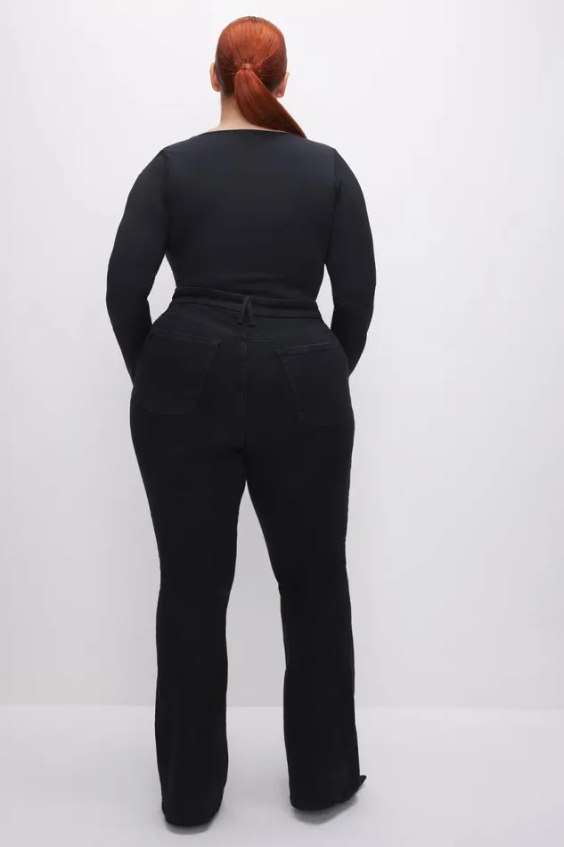 Women GOOD AMERICAN Jeans POWER STRETCH PULLON FLAREJEANS Black001