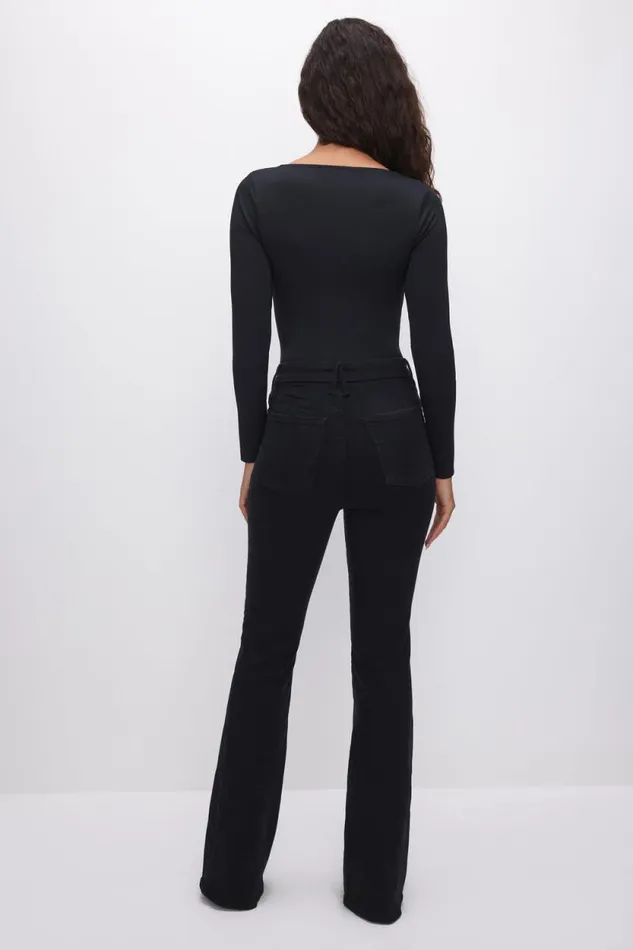 Women GOOD AMERICAN Jeans POWER STRETCH PULLON FLAREJEANS Black001