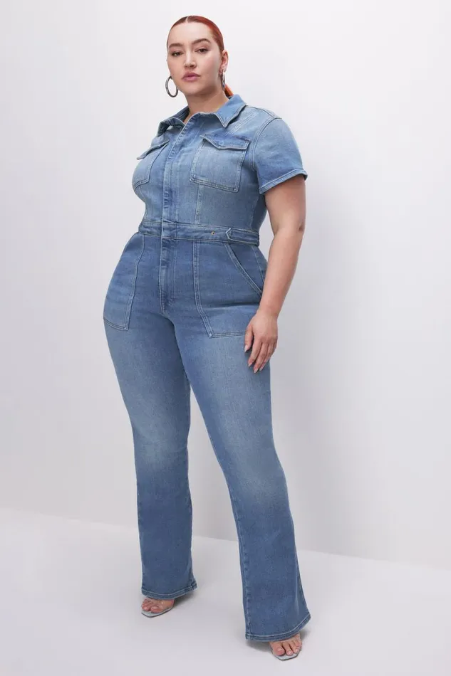 Women GOOD AMERICAN Jumpsuits FIT FOR SUCCESS BOOTCUTJUMPSUIT Blue274