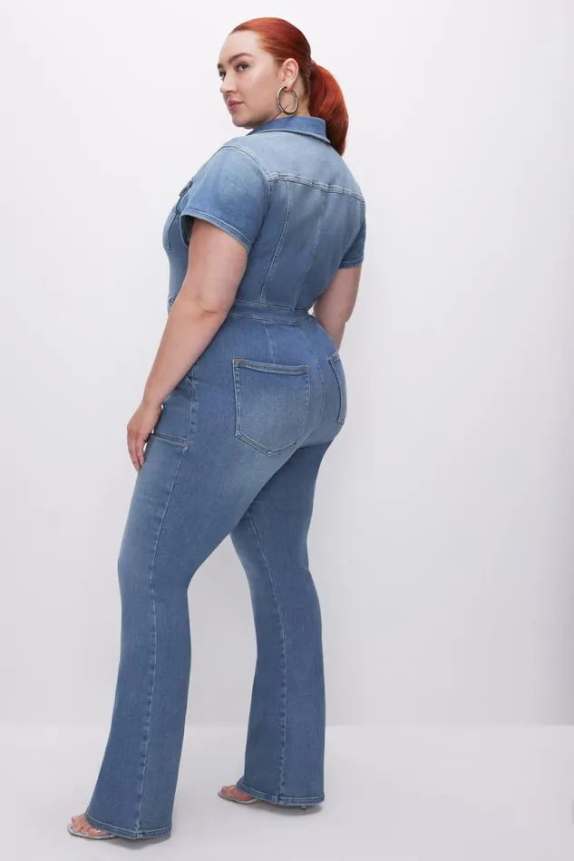 Women GOOD AMERICAN Jumpsuits FIT FOR SUCCESS BOOTCUTJUMPSUIT Blue274