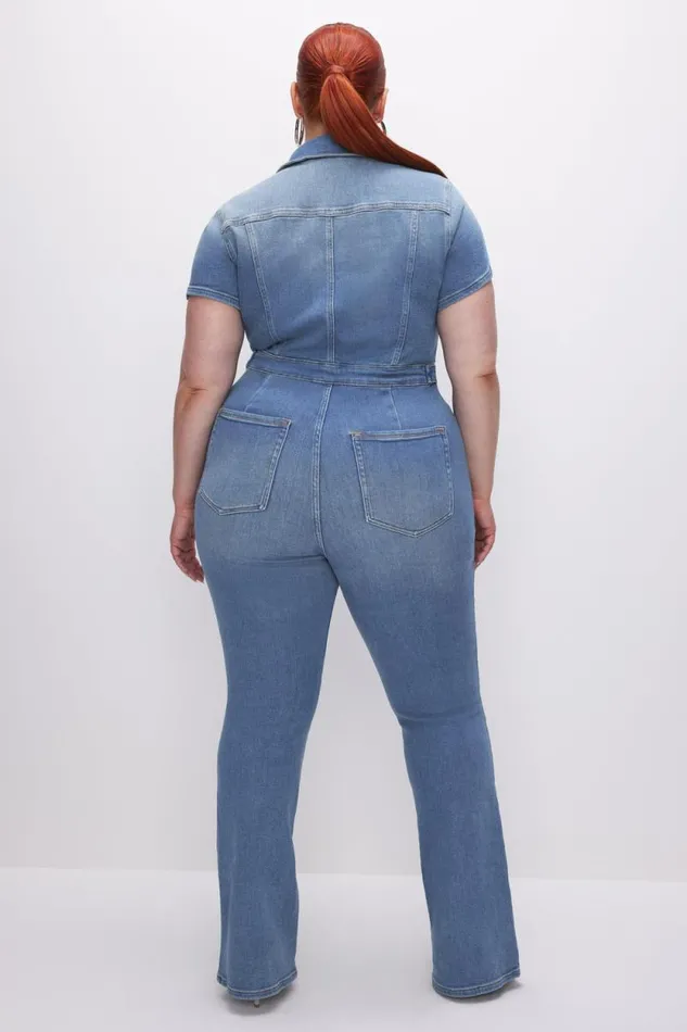 Women GOOD AMERICAN Jumpsuits FIT FOR SUCCESS BOOTCUTJUMPSUIT Blue274