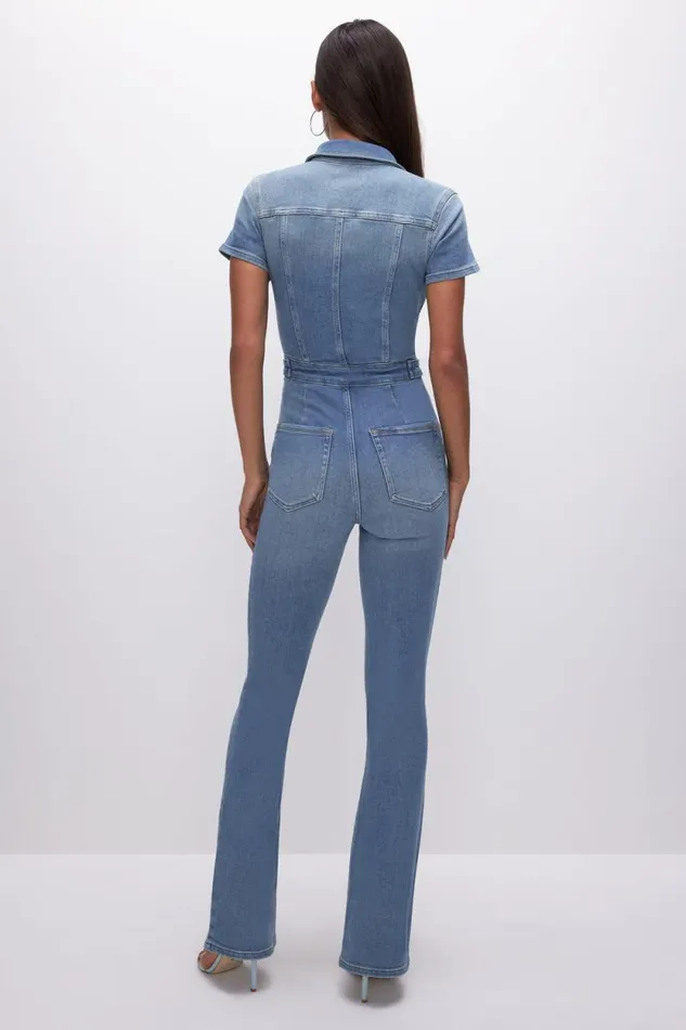 Women GOOD AMERICAN Jumpsuits FIT FOR SUCCESS BOOTCUTJUMPSUIT Blue274