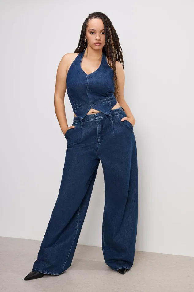 Women GOOD AMERICAN Pants 90S PLEATED DENIMTROUSERS Indigo724 Women GOOD AMERICAN Pants 90S PLEATED DENIMTROUSERS Indigo724