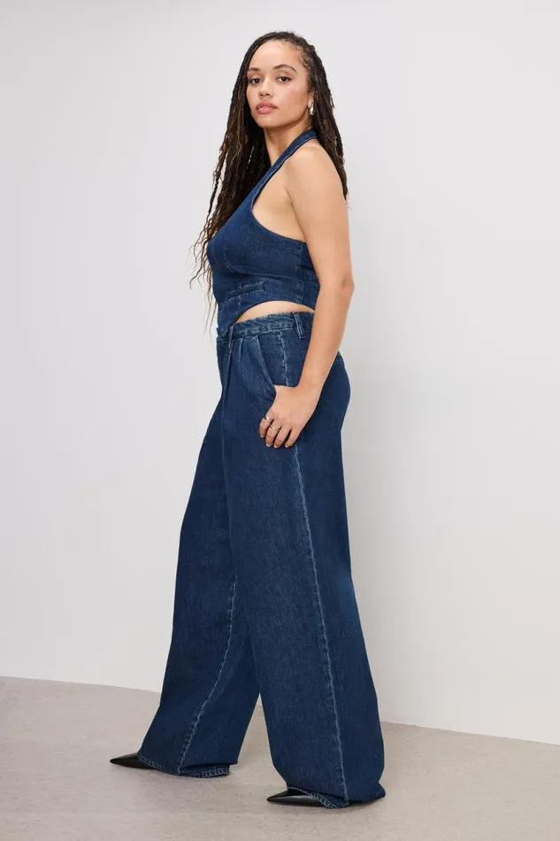 Women GOOD AMERICAN Pants 90S PLEATED DENIMTROUSERS Indigo724 Women GOOD AMERICAN Pants 90S PLEATED DENIMTROUSERS Indigo724