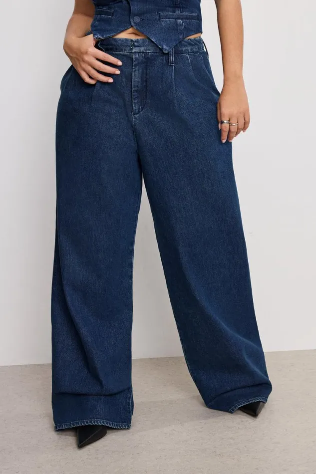 Women GOOD AMERICAN Pants 90S PLEATED DENIMTROUSERS Indigo724 Women GOOD AMERICAN Pants 90S PLEATED DENIMTROUSERS Indigo724
