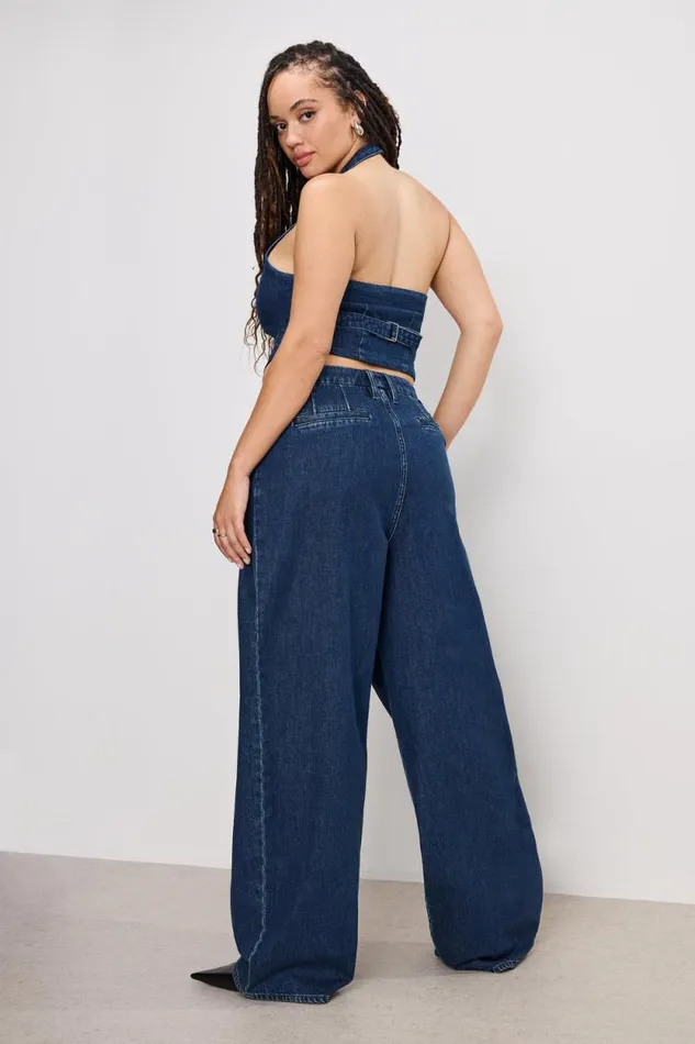 Women GOOD AMERICAN Pants 90S PLEATED DENIMTROUSERS Indigo724 Women GOOD AMERICAN Pants 90S PLEATED DENIMTROUSERS Indigo724