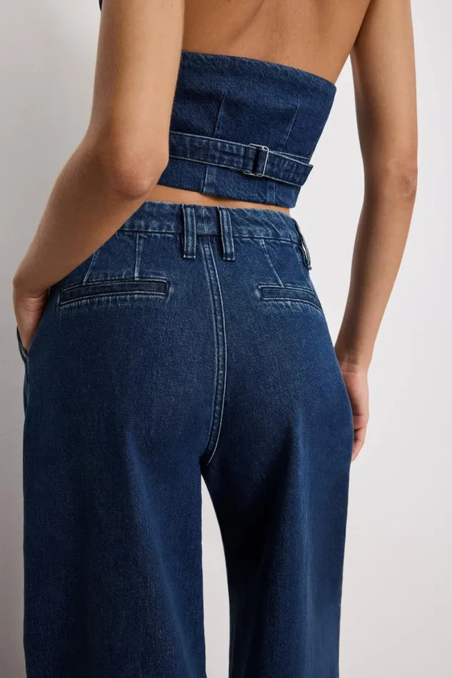Women GOOD AMERICAN Pants 90S PLEATED DENIMTROUSERS Indigo724 Women GOOD AMERICAN Pants 90S PLEATED DENIMTROUSERS Indigo724