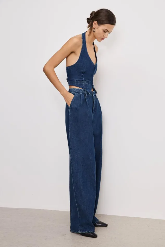 Women GOOD AMERICAN Pants 90S PLEATED DENIMTROUSERS Indigo724 Women GOOD AMERICAN Pants 90S PLEATED DENIMTROUSERS Indigo724