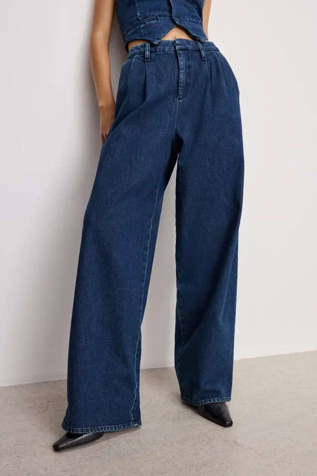 Women GOOD AMERICAN Pants 90S PLEATED DENIMTROUSERS Indigo724 Women GOOD AMERICAN Pants 90S PLEATED DENIMTROUSERS Indigo724
