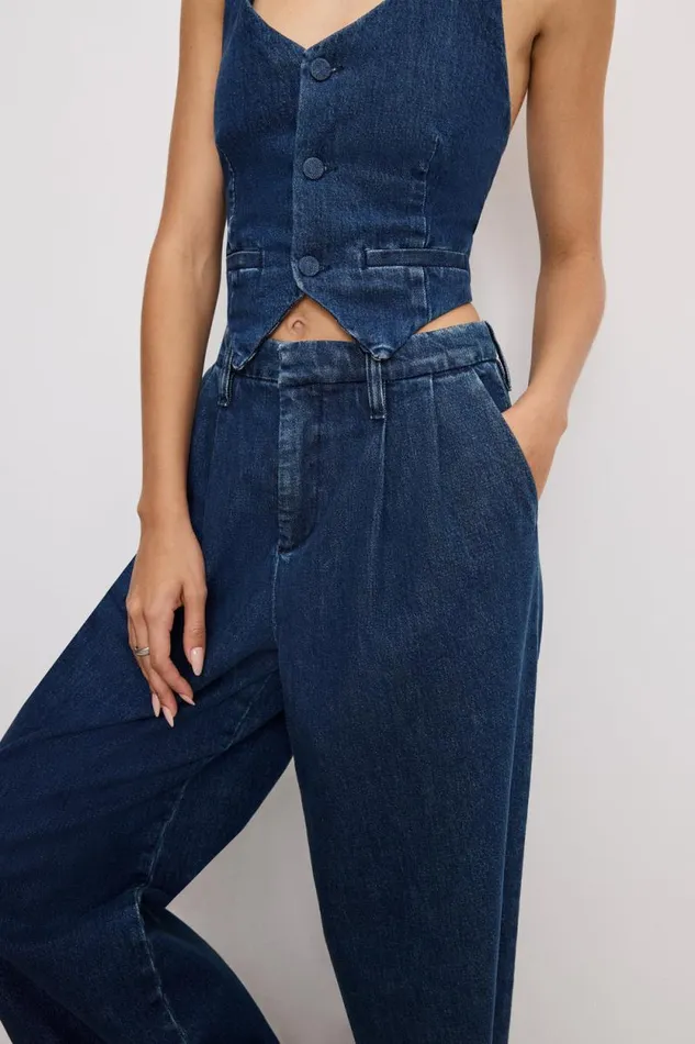 Women GOOD AMERICAN Pants 90S PLEATED DENIMTROUSERS Indigo724 Women GOOD AMERICAN Pants 90S PLEATED DENIMTROUSERS Indigo724