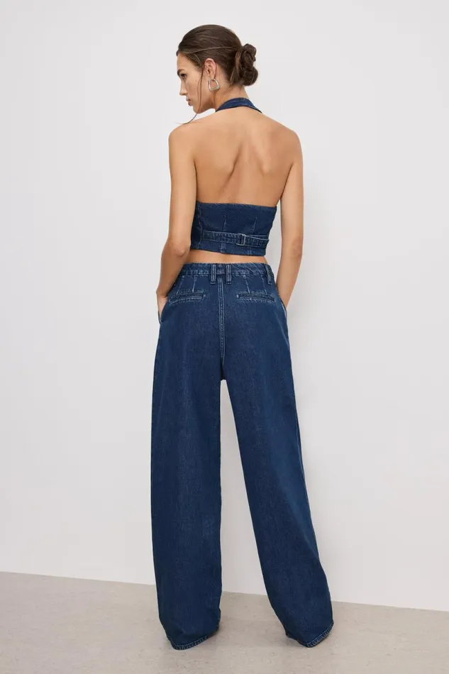 Women GOOD AMERICAN Pants 90S PLEATED DENIMTROUSERS Indigo724 Women GOOD AMERICAN Pants 90S PLEATED DENIMTROUSERS Indigo724