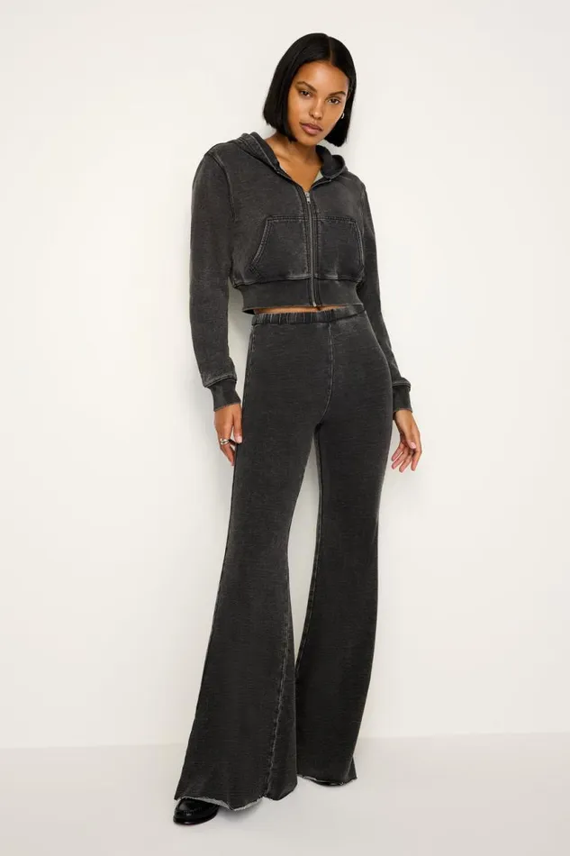 Women GOOD AMERICAN Pants JEANIUS PULLON FLAREPANTS Black322
