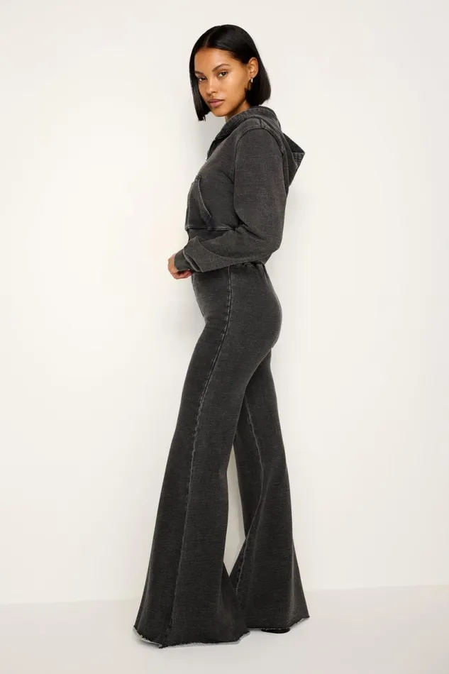 Women GOOD AMERICAN Pants JEANIUS PULLON FLAREPANTS Black322
