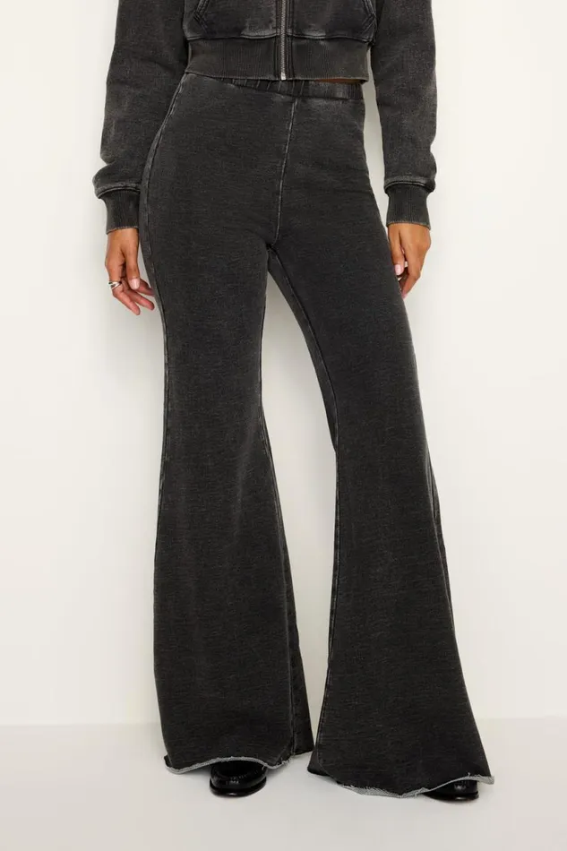 Women GOOD AMERICAN Pants JEANIUS PULLON FLAREPANTS Black322