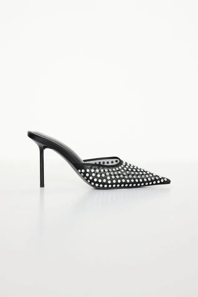 Women GOOD AMERICAN Shoes DIAMOND MESHMULE Black001