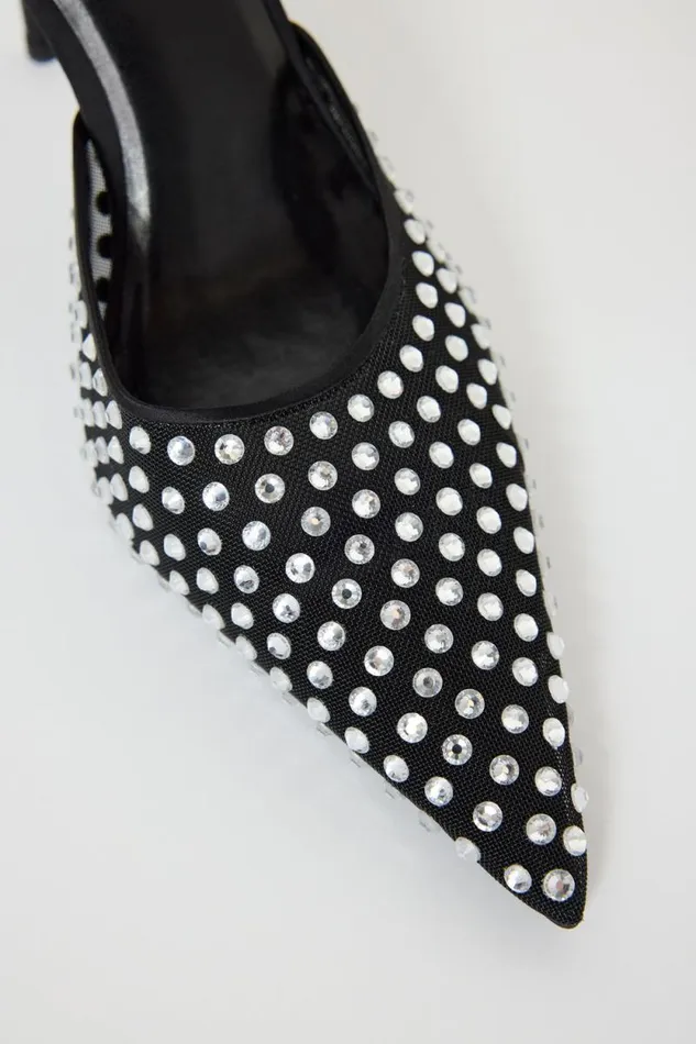 Women GOOD AMERICAN Shoes DIAMOND MESHMULE Black001