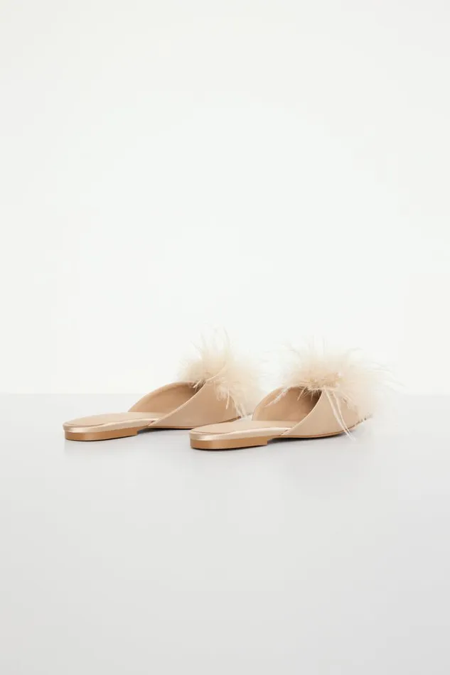 Women GOOD AMERICAN Shoes FEATHERFLATS Champagne005