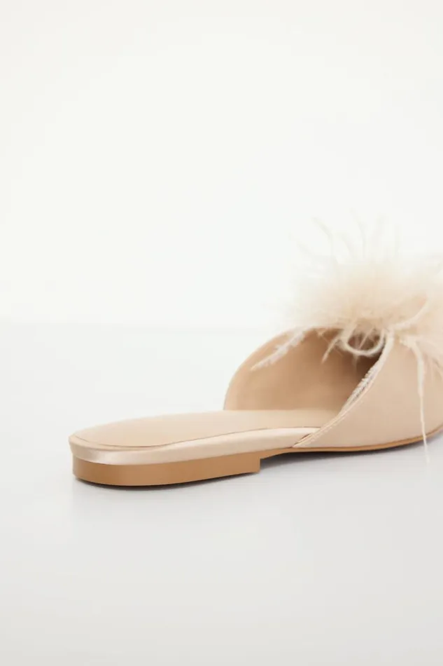 Women GOOD AMERICAN Shoes FEATHERFLATS Champagne005